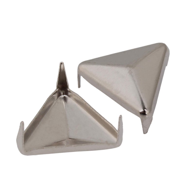RDEXP Silver Triangle Pyramid Studs Spike Rivet Craft Punk Tacks Nailhead Pack of 200 - Image 2